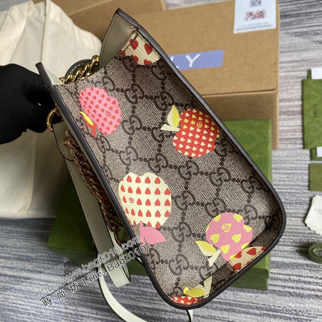 Gucci新款包包 古馳心蘋果圖案女包 Gucci小號Padlock系列肩背包 498156  ydg3008